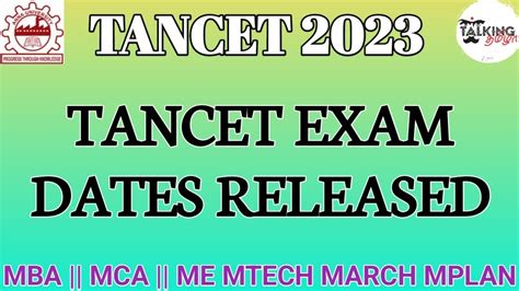 tancet 2023 exam date for mba